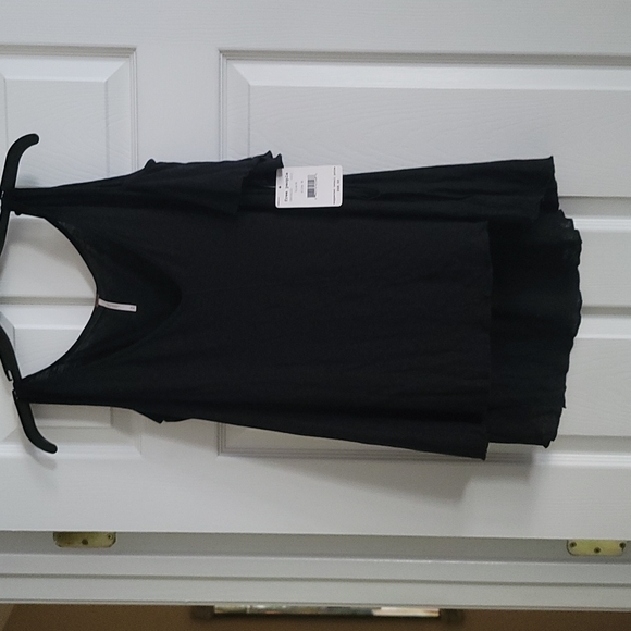 Medium Black Free People V-Neck Open shoulder lightweight Top - Picture 1 of 5